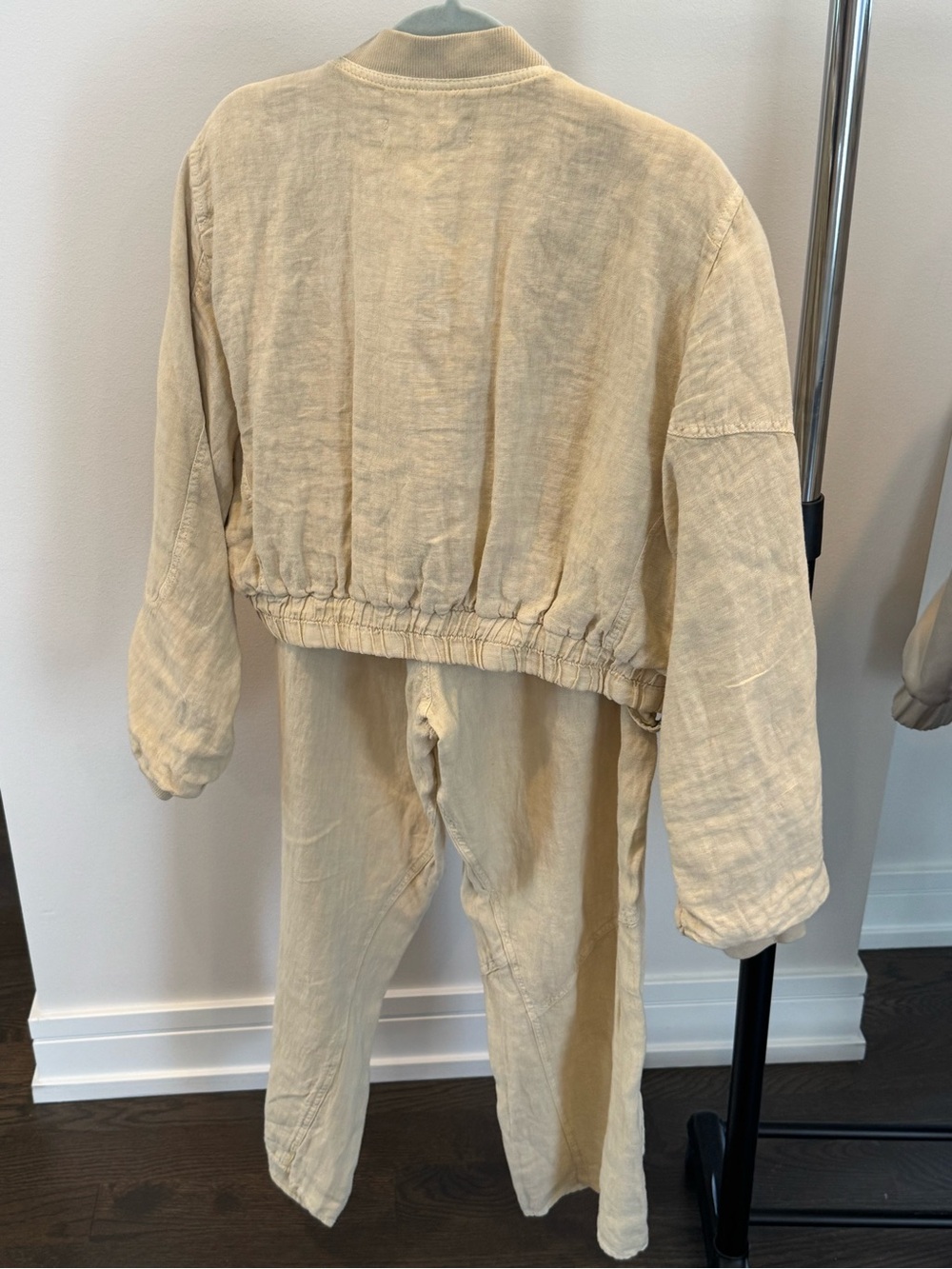 ZARA Neutral Beige Cropped Utility Bomber Jacket + Pant Set - Picture 7 of 7